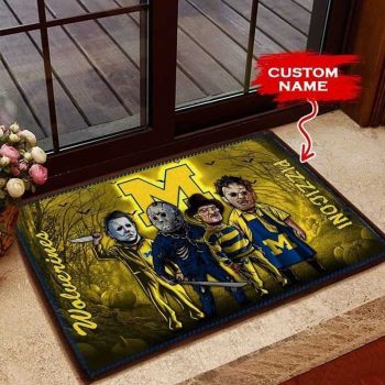 Michigan Wolverines 3D Doormats Halloween NCAA Custom Name DM1034
