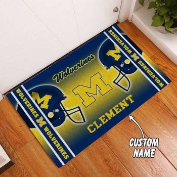 Michigan Wolverines Custom Name Funny Luxury Front Entrance Doormat DM1512
