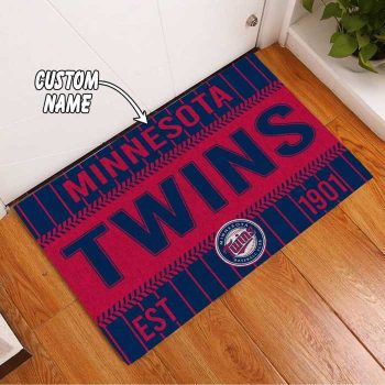 Minnesota Twins Custom Name Funny Luxury Front Entrance Doormat DM1458