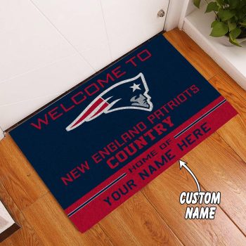 New England Patriots Country Custom Name Funny Luxury Font Doormat Welcome Mat DM2010