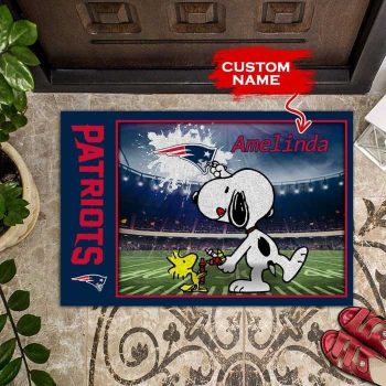 New England Patriots Doormats Snoopy NFL 02 Custom Name DM1219