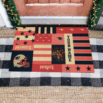 New England Patriots Retro Vintage Style Custom Name Personalized Entrance Doormat Welcome Mat DM1799