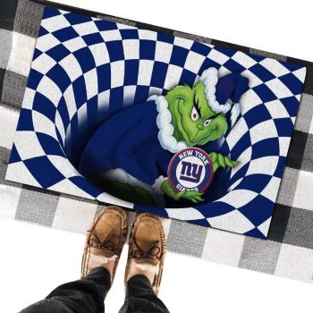 New York Giants NFL Grinch 3D Illusion Funny Classic Entrance Doormat Welcome Mat DM1894