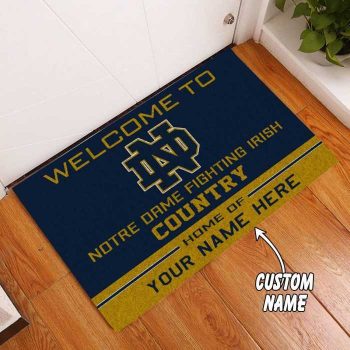 Notre Dame Fighting Irish Country Custom Name Funny Luxury Doormat Welcome Mat DM2018