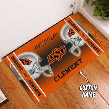 Oklahoma State Cowboys Custom Name Funny Luxury Front Entrance Doormat Welcome Mat DM1996