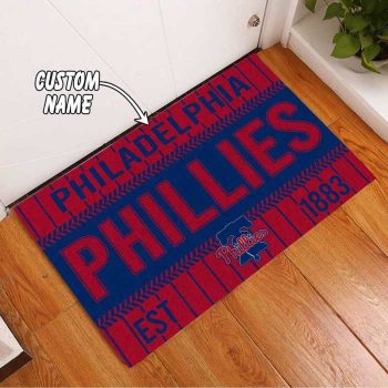 Philadelphia Phillies Custom Name Personalized Luxury Front Entrance Doormat DM1492