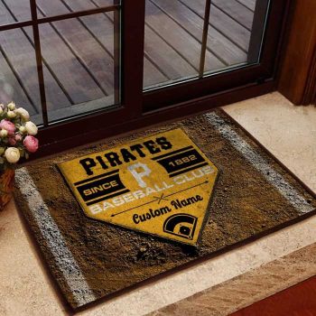 Pittsburgh Pirates MLB Retro Vintage Style Custom Name Personalized Entrance Doormat Welcome Mat DM1757