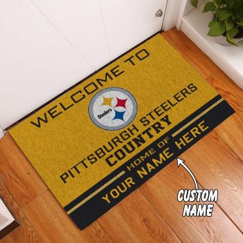 Pittsburgh Steelers Country Custom Name Personalized Luxury Front Entrance Doormat Welcome Mat DM1963