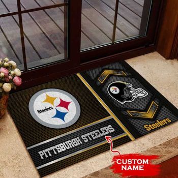 Pittsburgh Steelers Custom Name Doormat Welcome Mat Outdoor Door DM1371