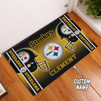 Pittsburgh Steelers Custom Name Funny Luxury Front Entrance Doormat DM1661