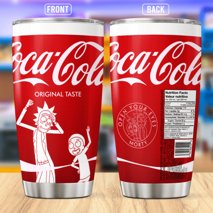 Rick Anh Morty Coca Cola Stainless Steel Tumbler 20oz