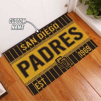 San Diego Padres Custom Name Funny Luxury Front Entrance Doormat Welcome Mat DM2006