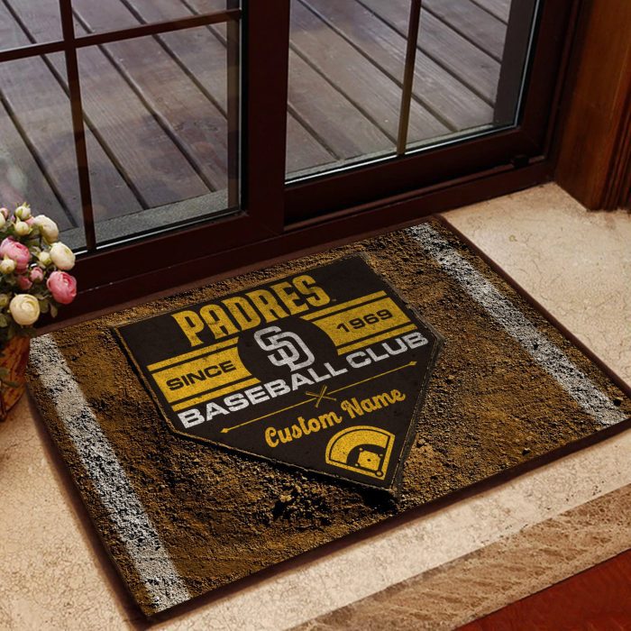 San Diego Padres MLB Retro Vintage Style Custom Name Personalized Doormat Welcome Mat DM1751
