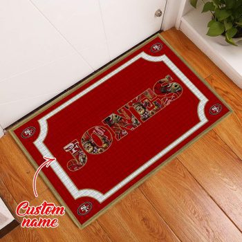 San Francisco 49Ers Custom Name Funny Luxury Front Entrance Doormat Welcome Mat DM1987