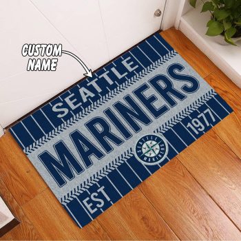 Seattle Mariners Custom Name Funny Luxury Front Entrance Doormat DM1541