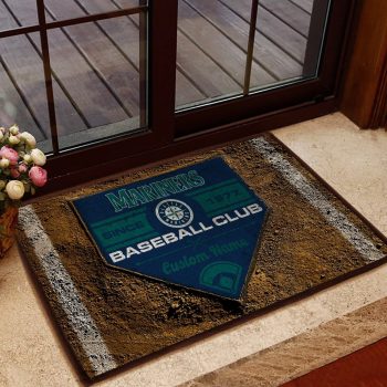 Seattle Mariners MLB Retro Vintage Style Custom Name Personalized Entrance Doormat Welcome Mat DM1745