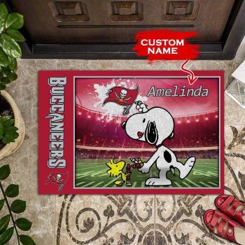 Tampa Bay Buccaneers Doormats Snoopy NFL 02 Custom Name DM1225