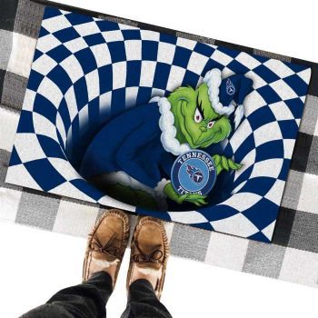 Tennessee Titans NFL Grinch 3D Illusion Funny Classic Entrance Doormat DM1397