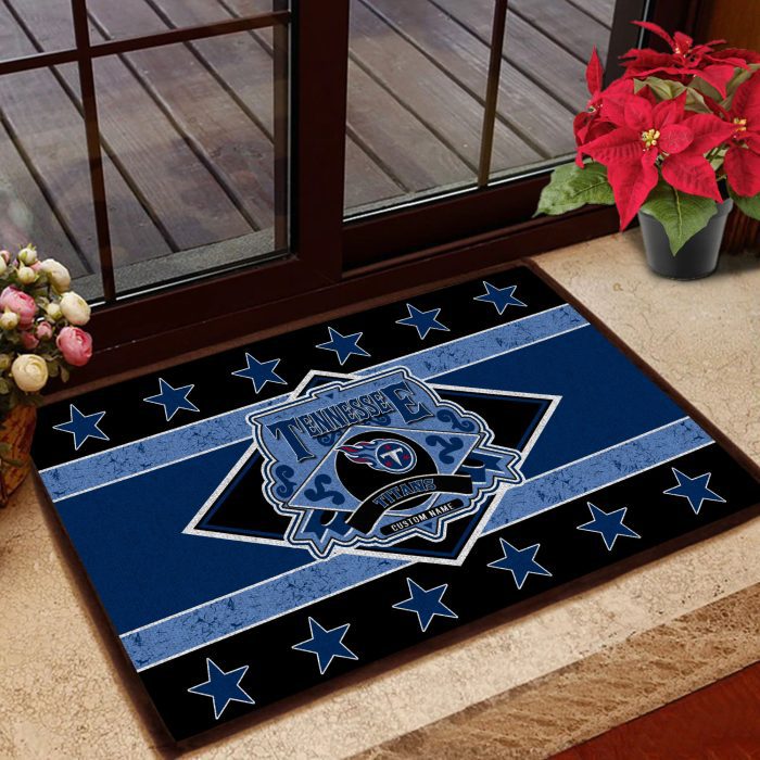 Tennessee Titans NFL Vintage Design Classic Custom Name Entrance Doormat DM1323