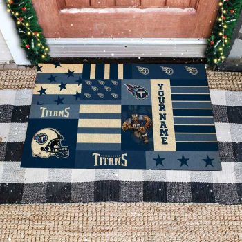 Tennessee Titans Retro Vintage Style Custom Name Personalized Entrance Doormat DM1266