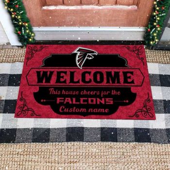 This House Cheers For Atlanta Falcons Custom Name Personalized Entrance Doormat Welcome Mat DM1847