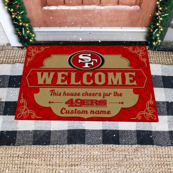 This House Cheers For San Francisco 49Ers Custom Name Personalized Doormat Welcome Mat DM1857