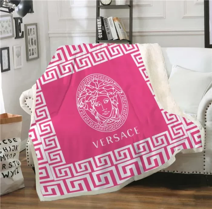 Versace Pinky Fashion Luxury Brand Fleece Blanket Comfortable Blanket BL3199