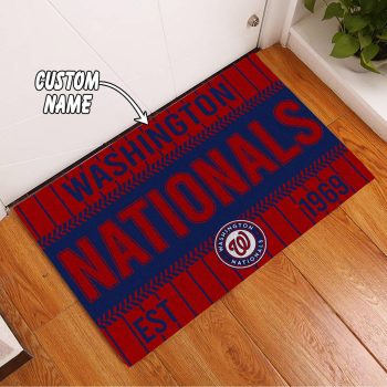 Washington Nationals Custom Name Funny Luxury Front Entrance Doormat DM1598