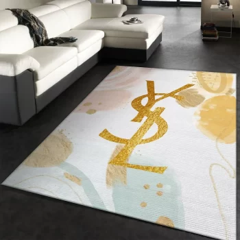 Yves Saint Laurent Fashion Logo Limited Edition Luxury Brand Area Rug Carpet Floor Decor RR3097