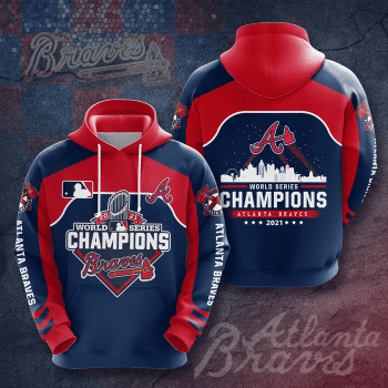 Atlanta Braves World Series Champion Unisex 3D Pullover Hoodie & Sweatpants Set - Red Navy IHT2645