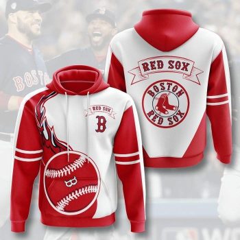 Boston Red Sox Flame 3D Unisex Pullover Hoodie - Red White IHT1879
