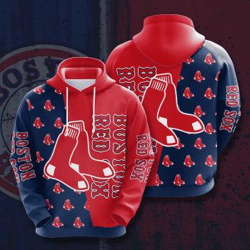 Boston Red Sox Logo 3D Unisex Pullover Hoodie - Navy Red IHT1883