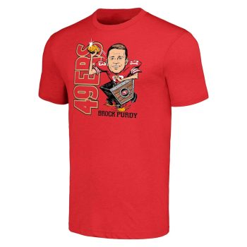 Brock Purdy San Francisco 49ers Caricature Player Tri-blend Unisex T-Shirt