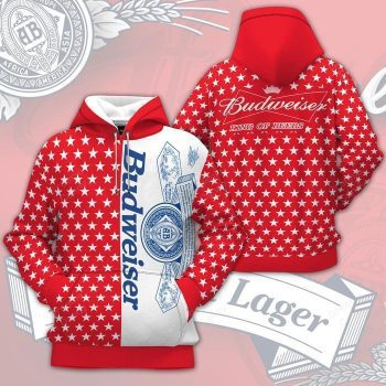 Budweiser King Of Beers Star Pattern Unisex 3D Pullover Hoodie IHT2017