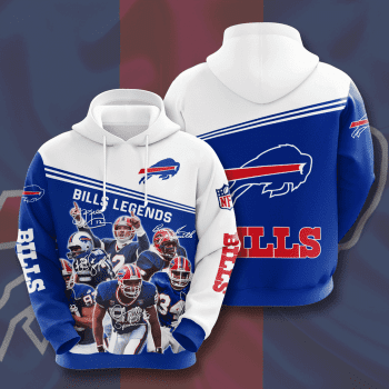 Buffalo Bills Football Team Bills Legends Signatures Unisex 3D Pullover Hoodie - Blue IHT1509