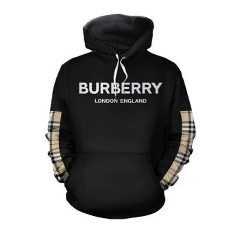 Burberry Black Unisex 3D Hoodie For Men Women Luxury Pullover IHT1117