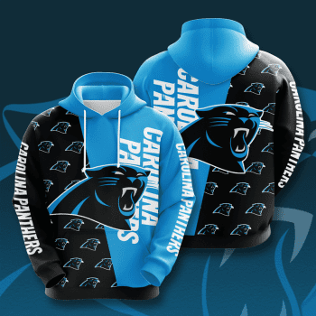 Carolina Panthers Big Logo 3D Unisex Pullover Hoodie - Black Blue IHT1752