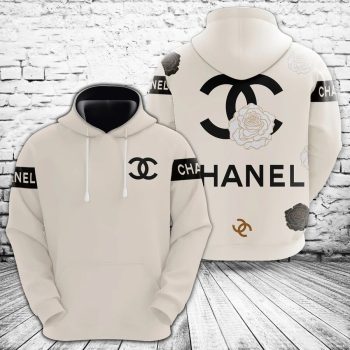 Chanel White Unisex 3D Hoodie For Men Women Luxury Pullover IHT1082