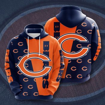 Chicago Bears Football Team 3D Polo Pullover Hoodie - Blue IHT1512