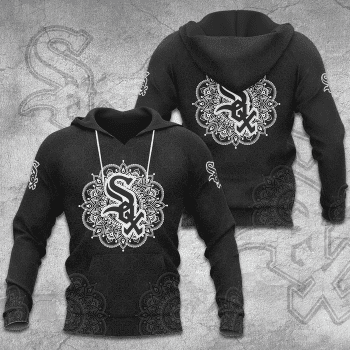 Chicago White Sox Mandala Pattern 3D Unisex Pullover Hoodie - Black IHT1880