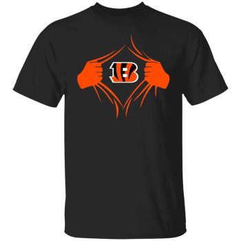 Cincinnati Bengals Superman Rip Unisex T-Shirt Joe Burrow Ja'marr Chase Who Dey Football