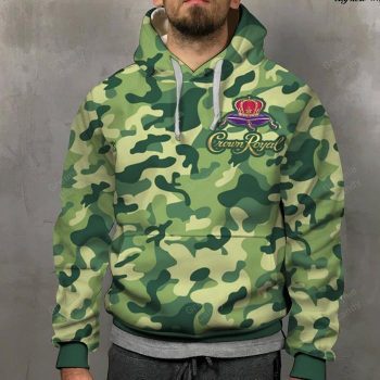 Crown Royal Unisex 3D Pullover Hoodie - Green Camo IHT2582