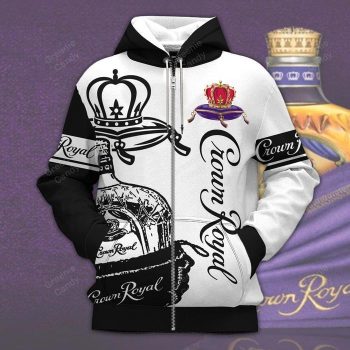 Crown Royal Unisex 3D Pullover Hoodie - White IHT2593