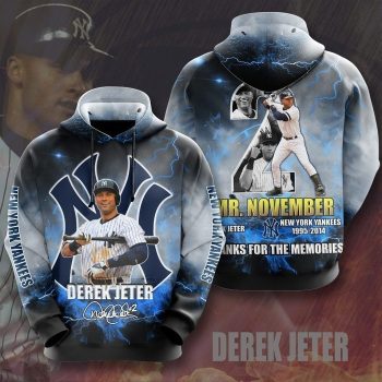 Derek Jeter 2 Mr. November New York Yankees Thunder 3D Unisex Pullover Hoodie IHT2362