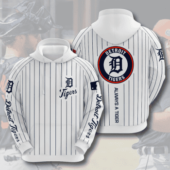 Detroit Tigers Always A Tiger 3D Pinstripe Unisex Pullover Hoodie - White IHT1785