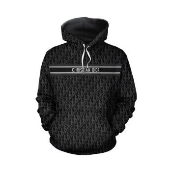 Dior Black Unisex 3D Hoodie For Men Women Luxury Pullover IHT1125