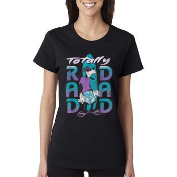 Disney Goofy Totally Rad Dad Fatheru2019s Day Surfing Distressed Women Lady T-Shirt