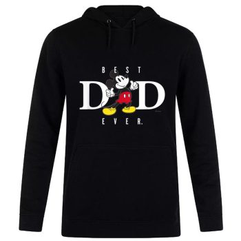 Disney Mickey Mouse Best Dad Ever Thumbs Up Fatheru2019s Day Unisex Pullover Hoodie