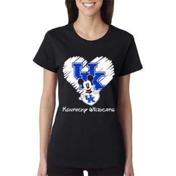 Disney Mickey Mouse Hug Kentucky Wildcats Hear Women Lady T-Shirt