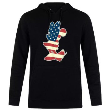 Disney Minnie Mouse American Flag 4Th Of July Silhouette Unisex Pullover Hoodie
